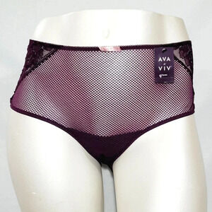 3X Ava & Viv Plus Size Semi Sheer Lace Hipster Embassy Purple NWT